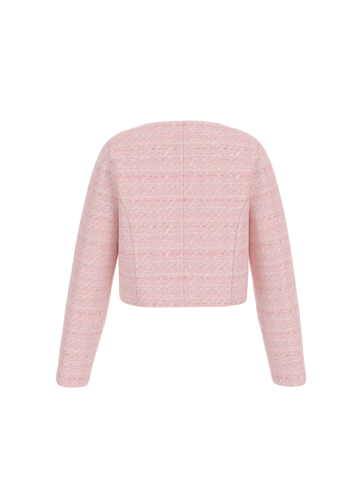 Giacca con bottoni e tasche applicate in tweed rosa