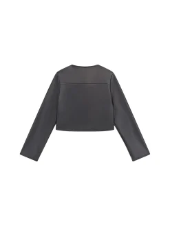 Giacca in ecopelle cropped nero