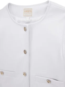Giacca in ecopelle cropped bianco