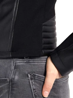 Giacca in pelle zip new Fiammetta nero