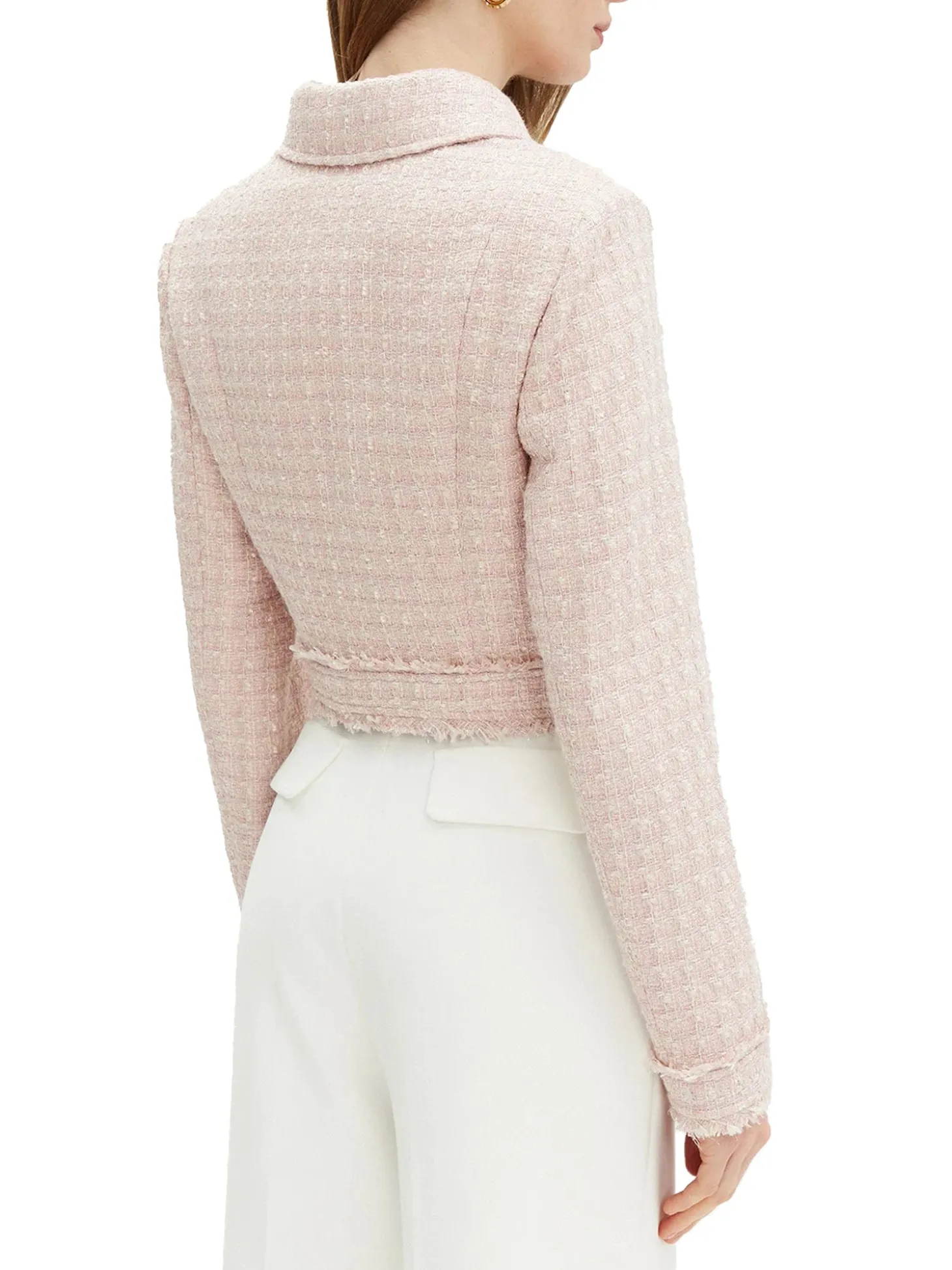 Giacca in tweed Daphnee bianco/rosa