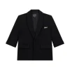 Giacca oversize punto milano bambina nero