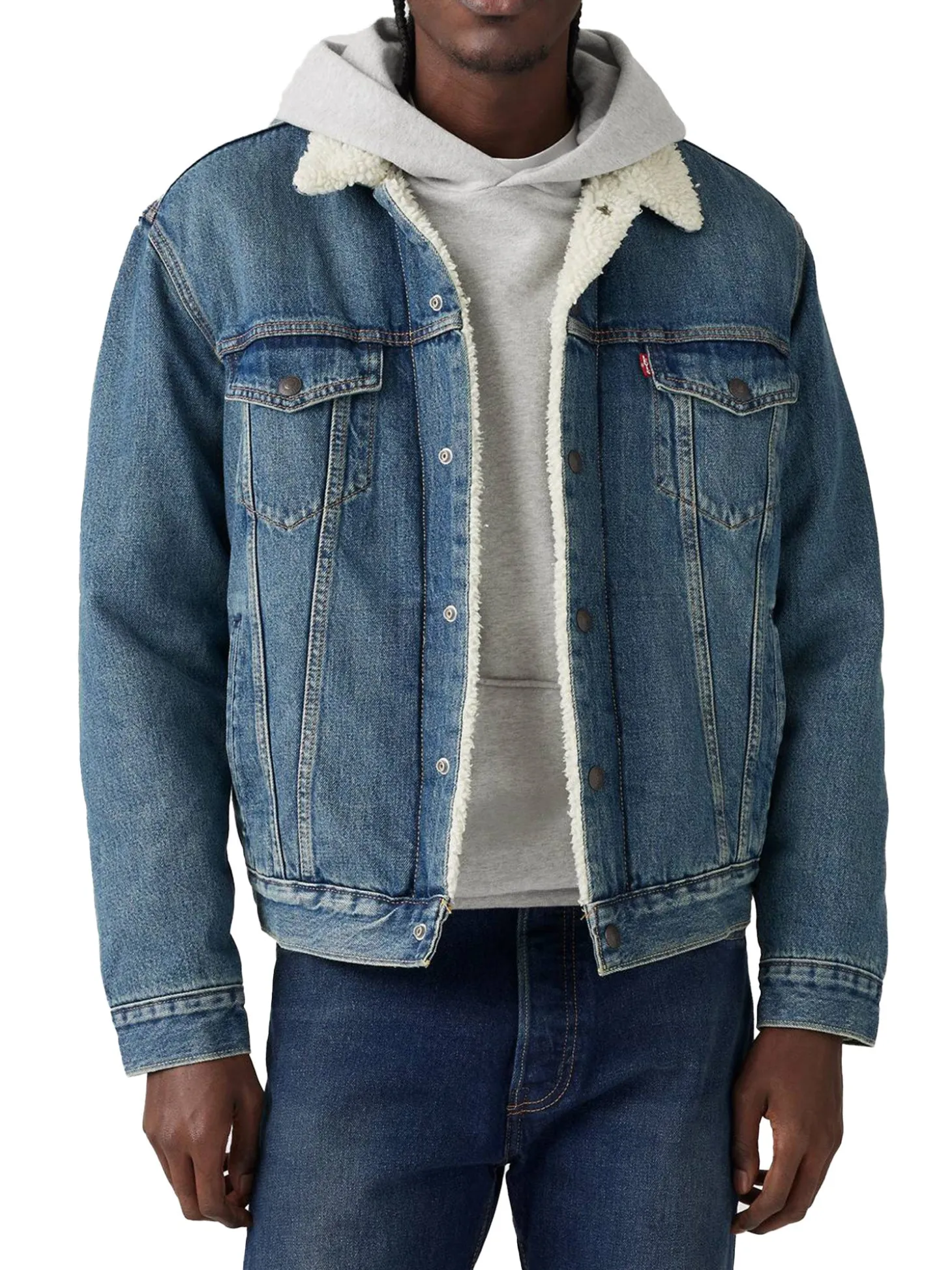 Giacca Sherpa type 3 jeans denim medio