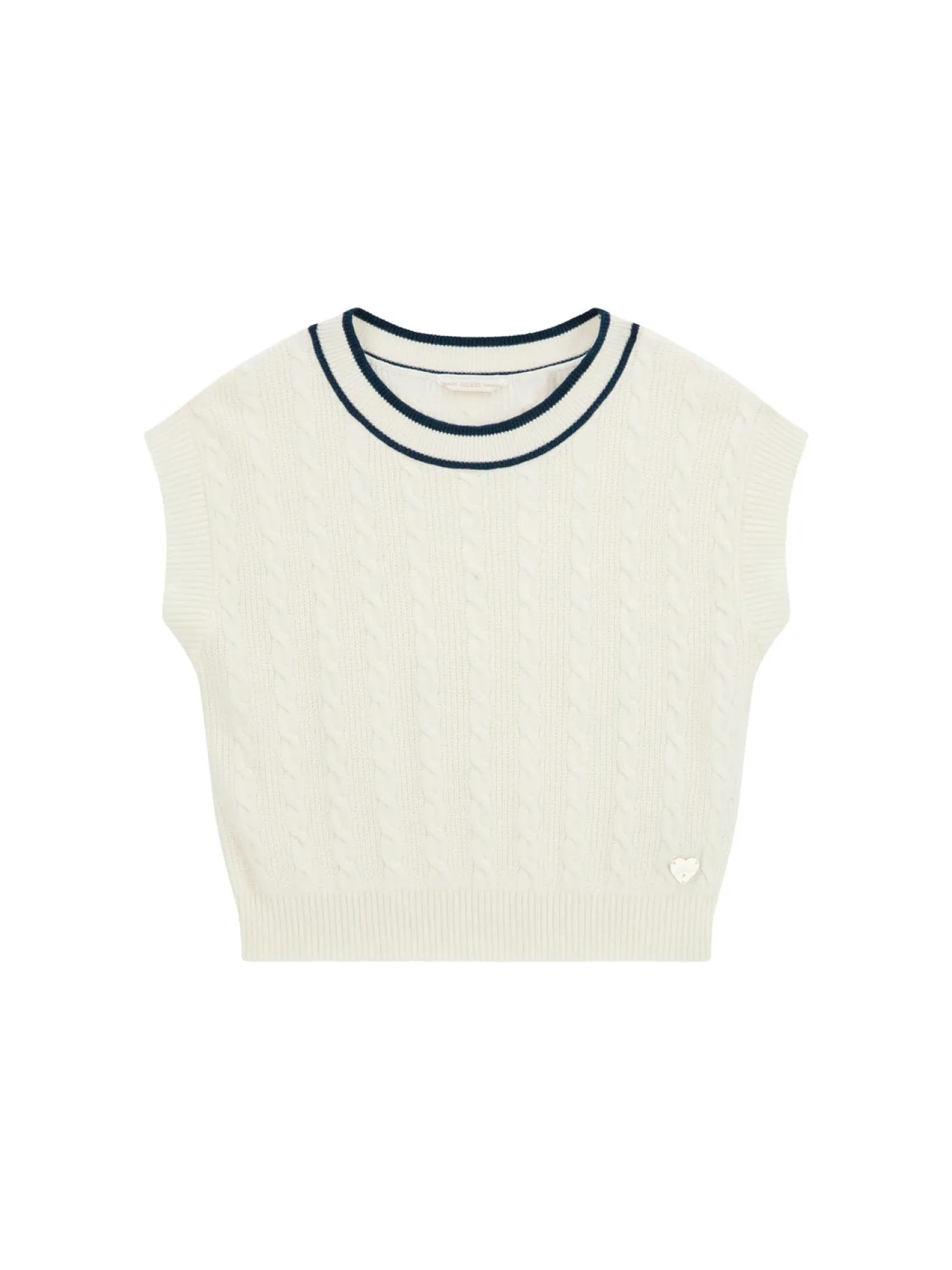 Gilet in maglia di cotone bianco