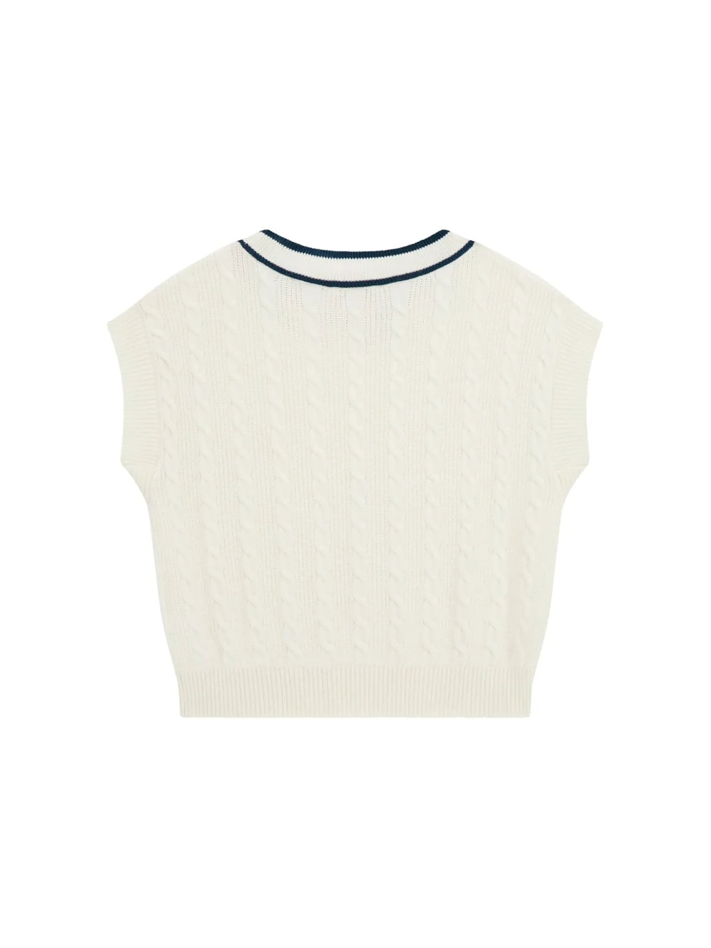Gilet in maglia di cotone bianco