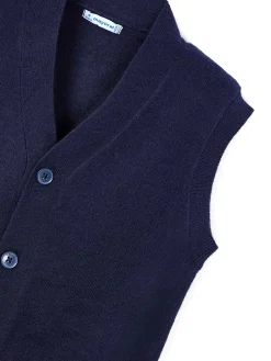Gilet tricot in maglia blu