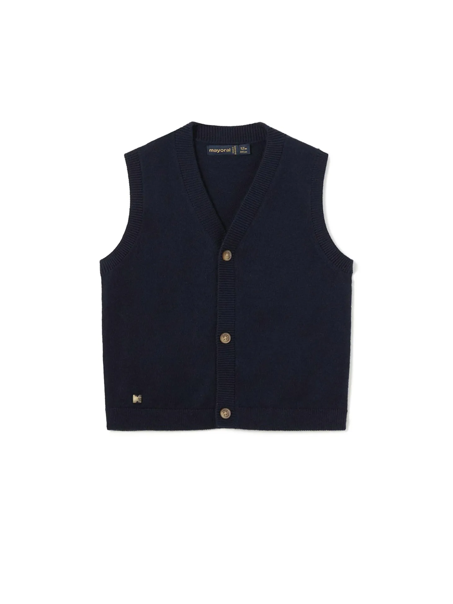 Gilet tricot in maglia scollo a V blu