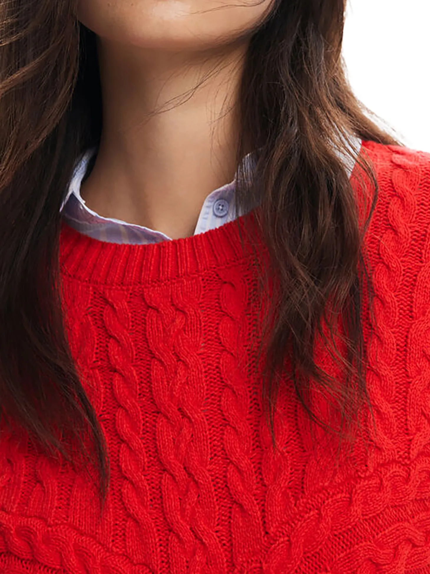 Giroccolo con motivo a trecce rosso