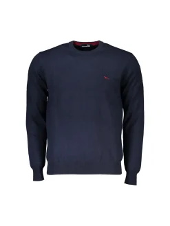 Girocollo basic con logo sul petto blu