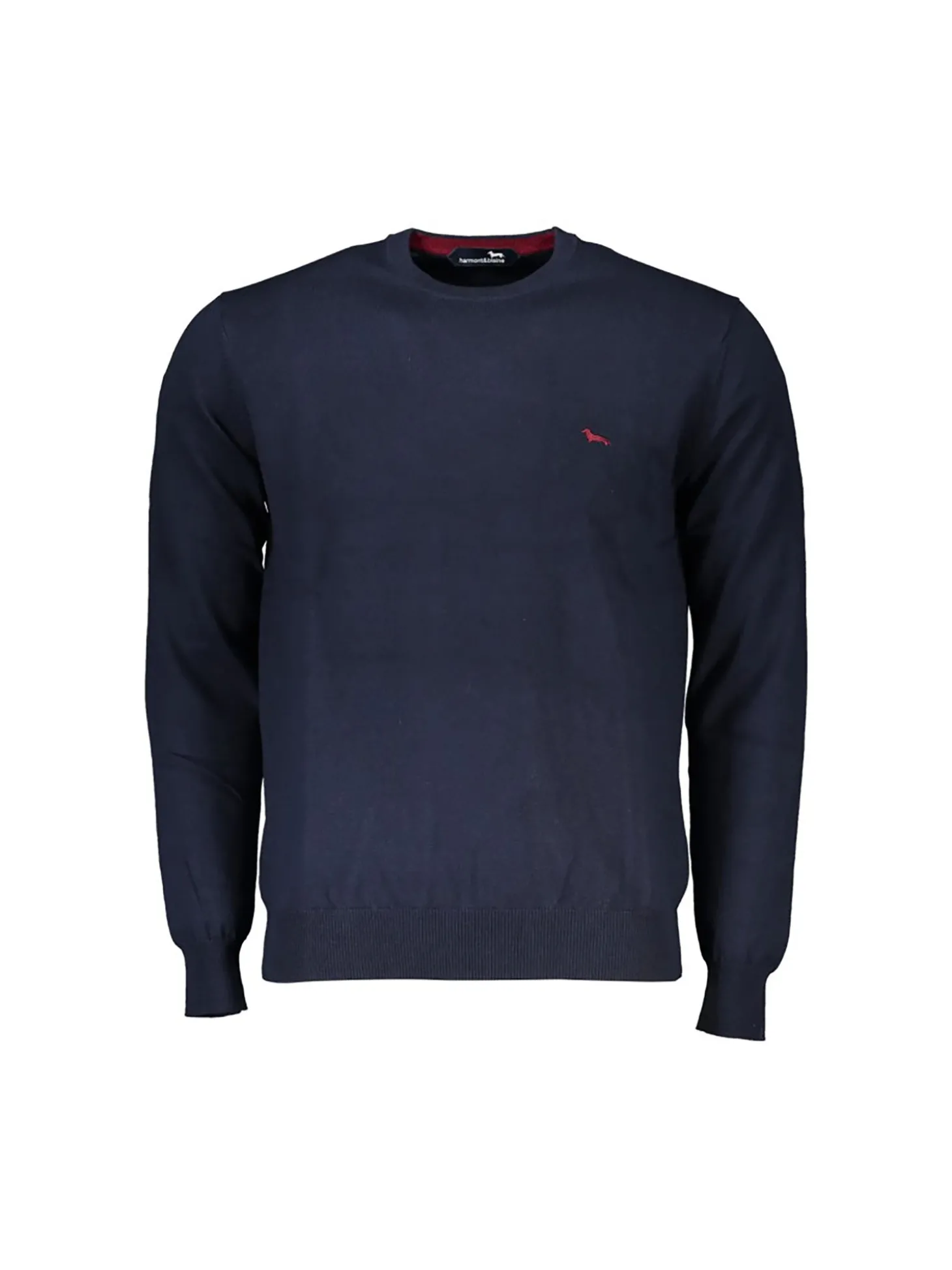 Girocollo basic con logo sul petto blu