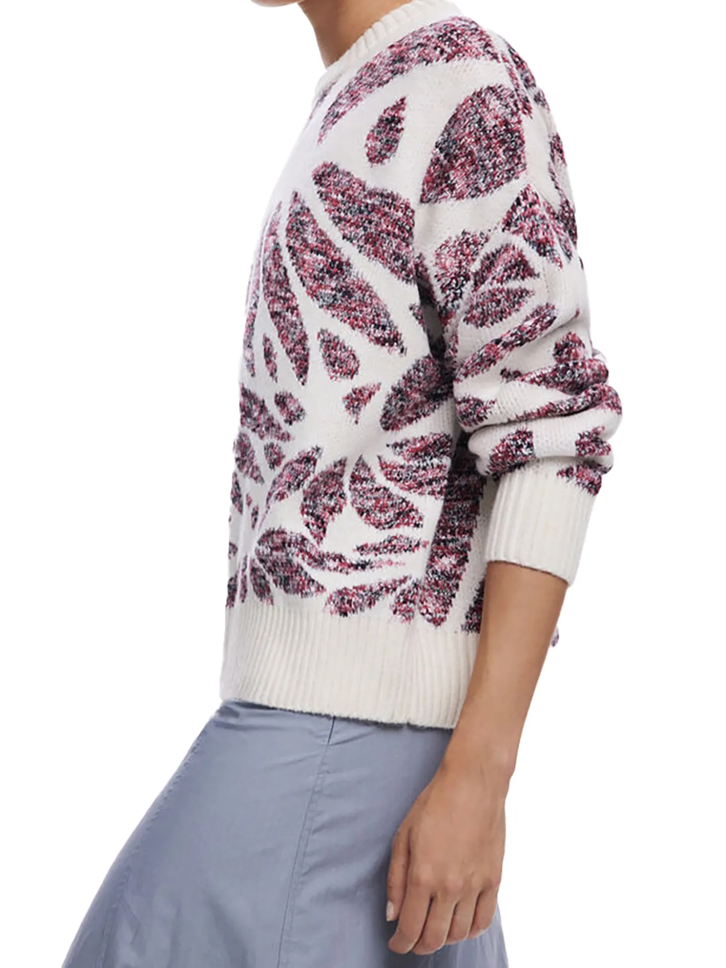 Girocollo con stampa a folgie multicolor