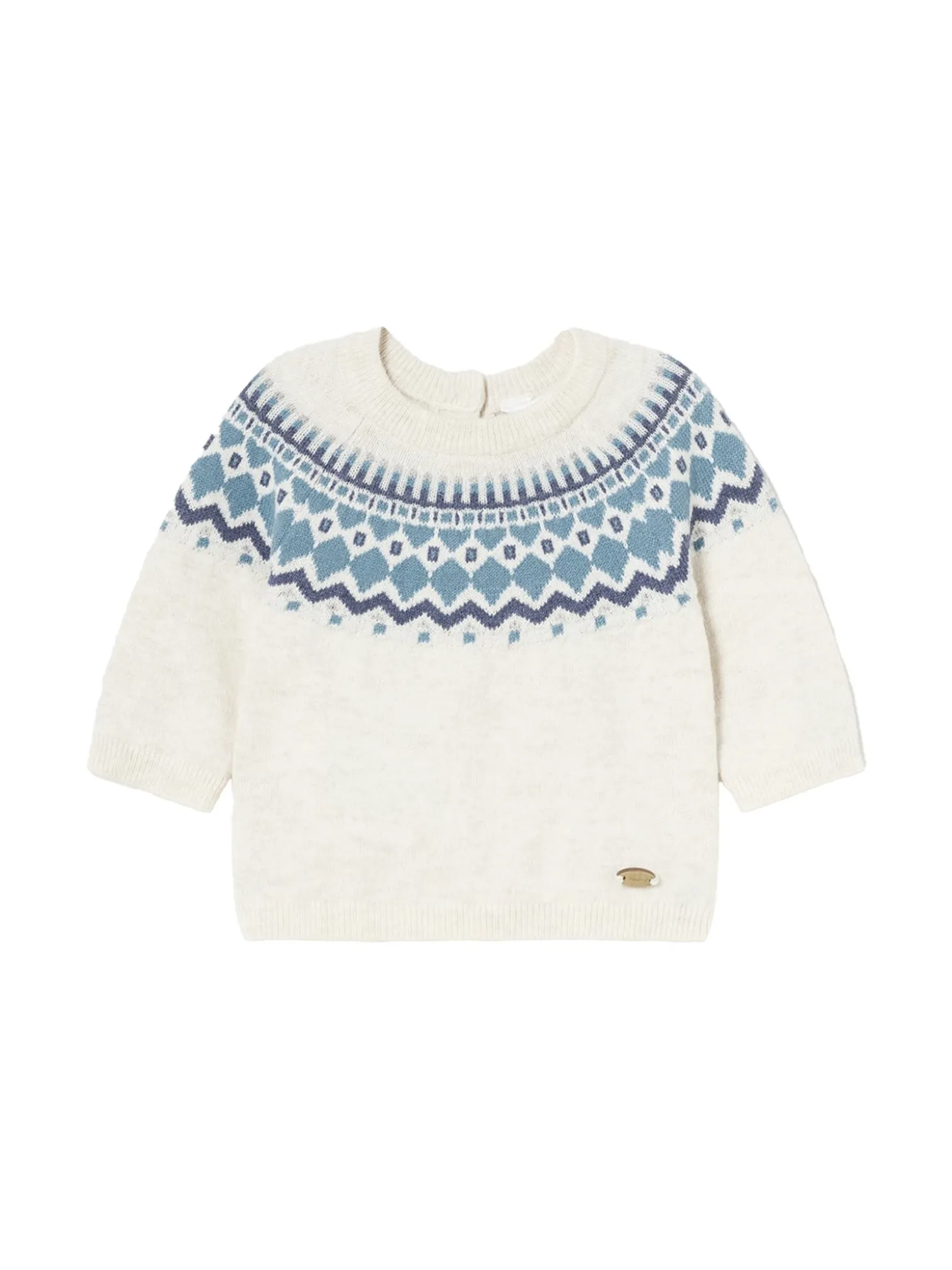 Girocollo jacquard latte