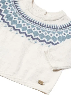 Girocollo jacquard latte