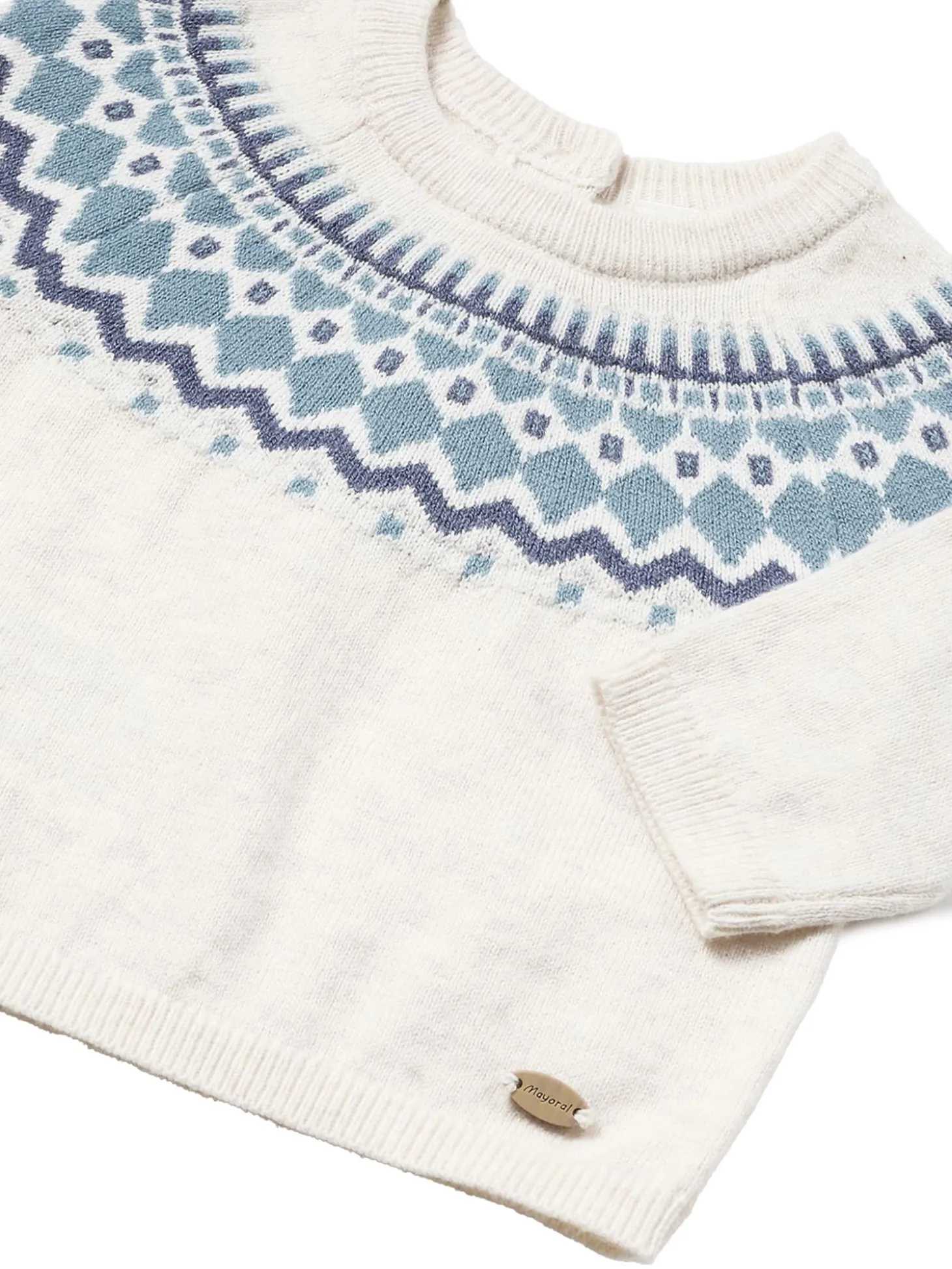 Girocollo jacquard latte