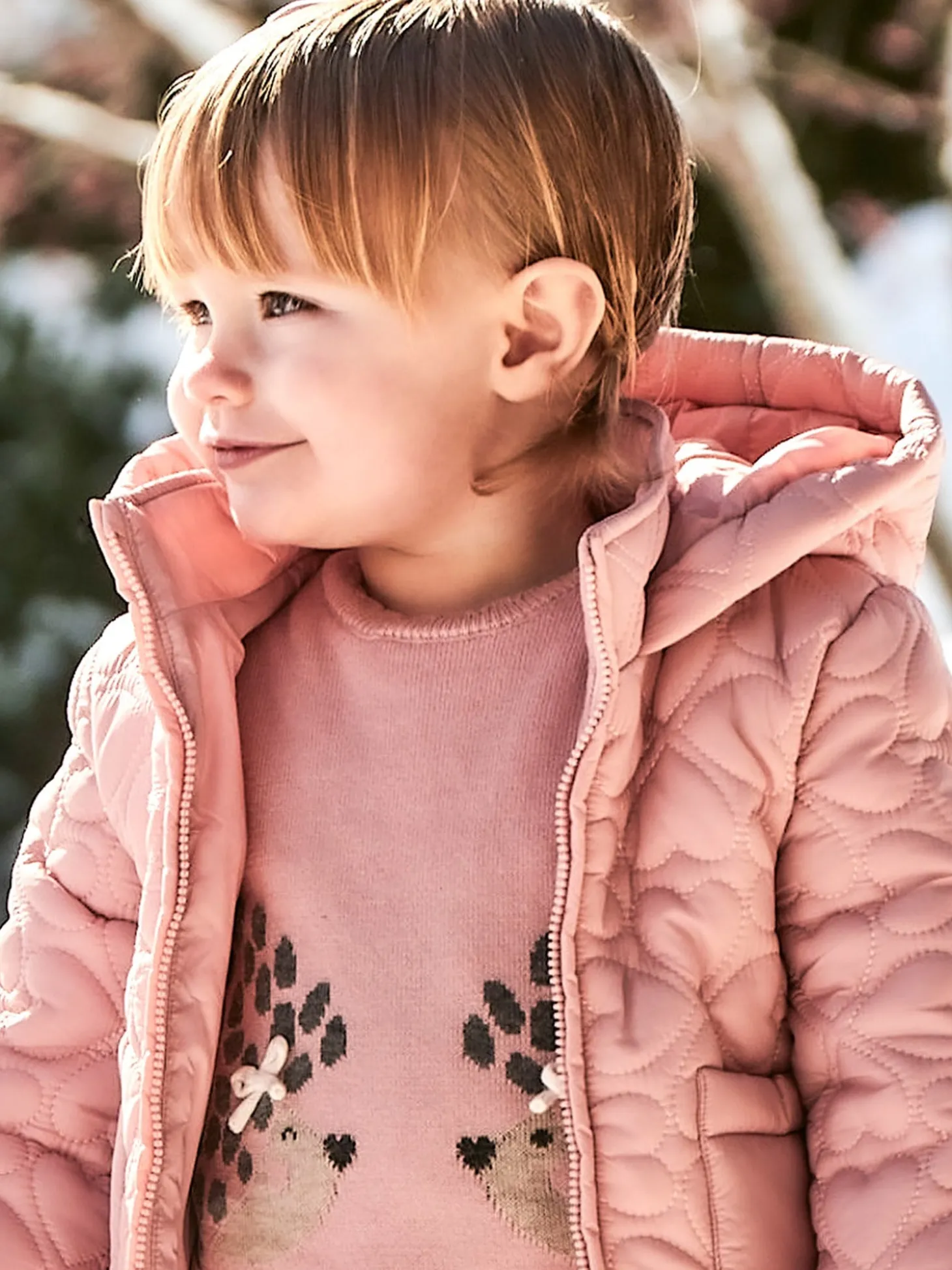 Girocollo jacquard rosa