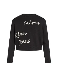 Girocollo kids logo handwriting nero