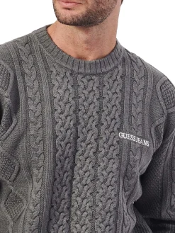 Girocollo lavorazione trecce grigio