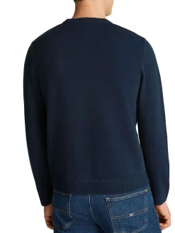 Girocollo linear con logo sul petto blu