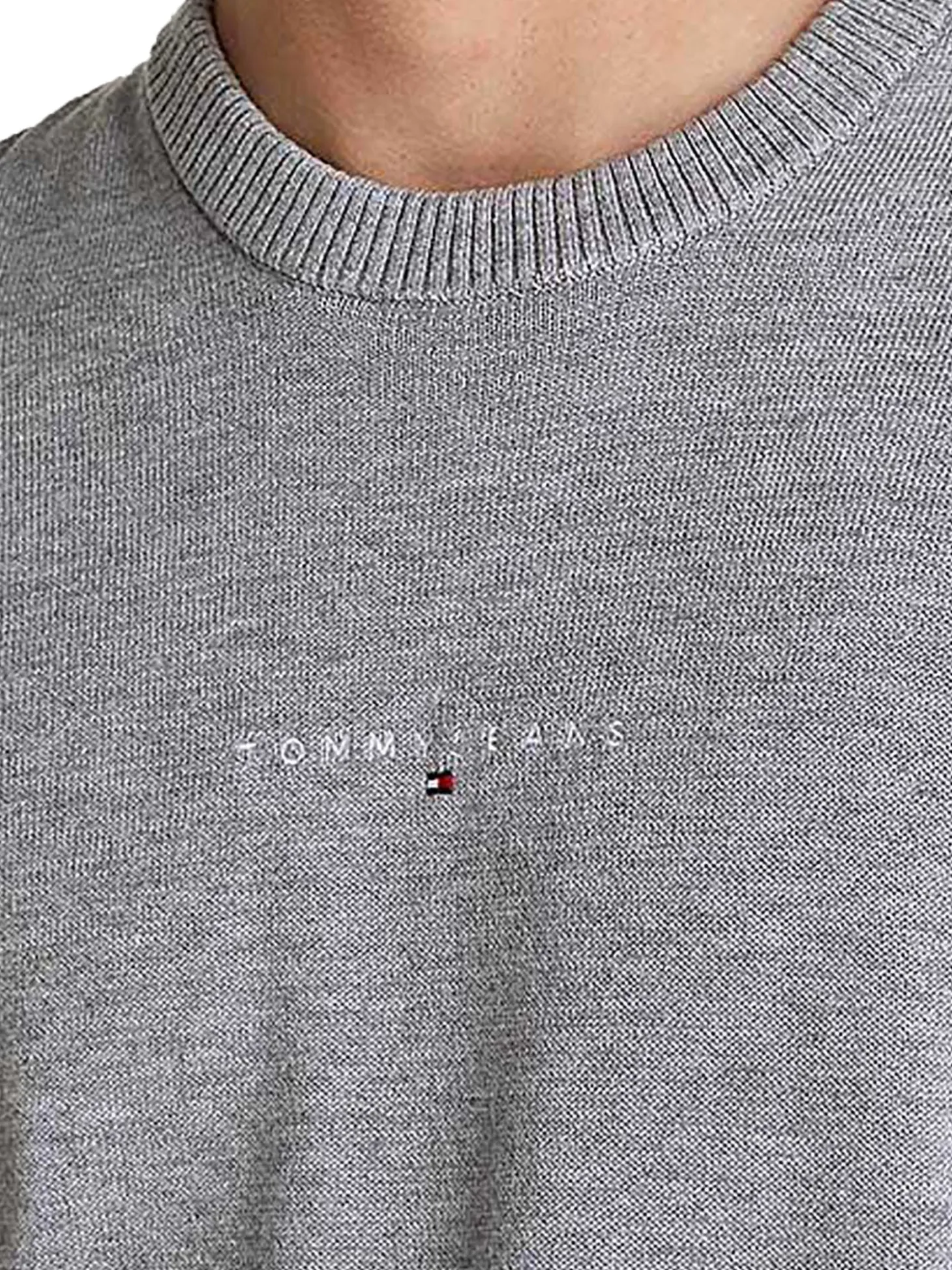 Girocollo linear con logo sul petto grigio