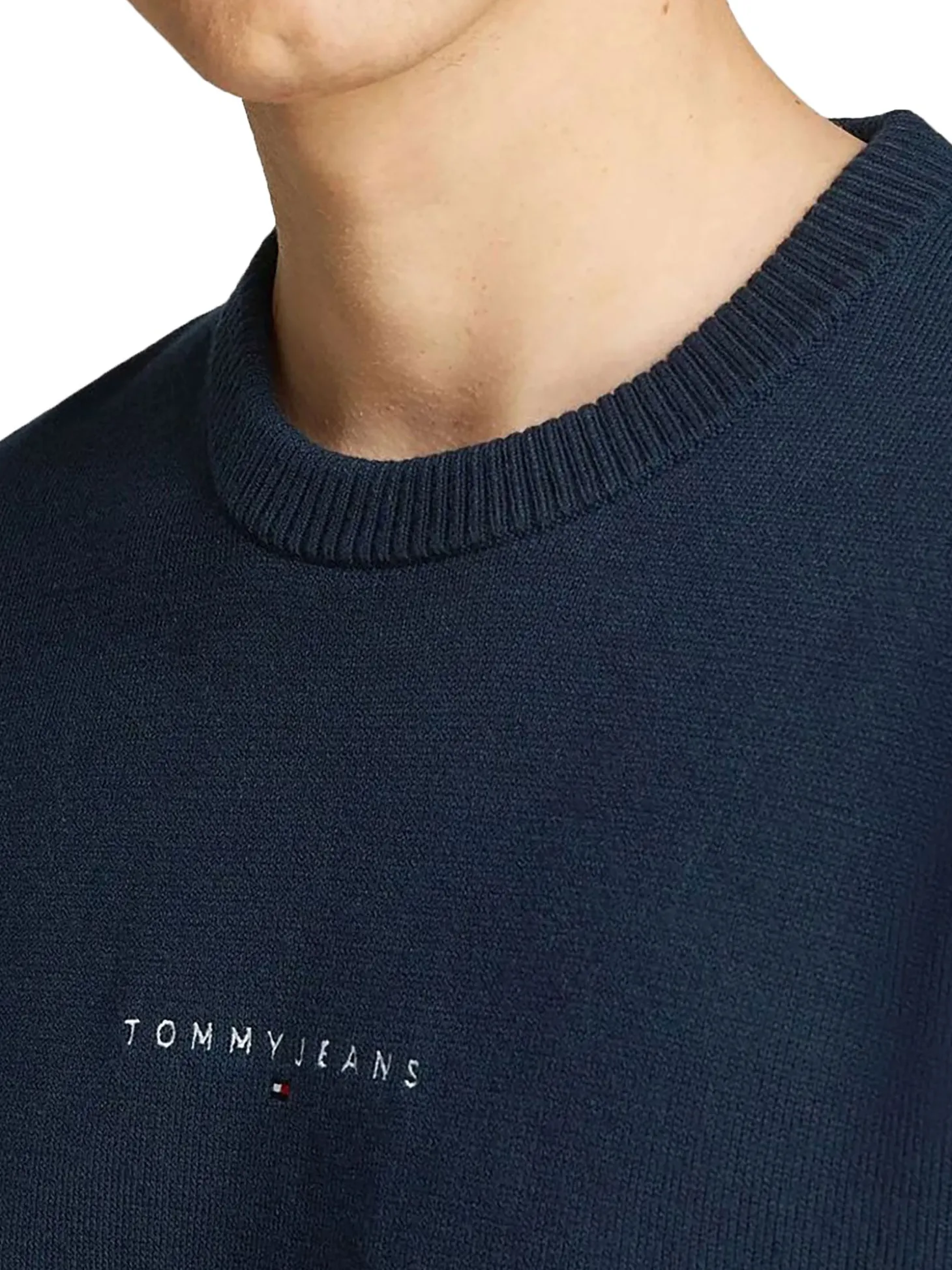 Girocollo linear con logo sul petto blu