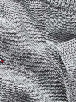 Girocollo linear con logo sul petto grigio