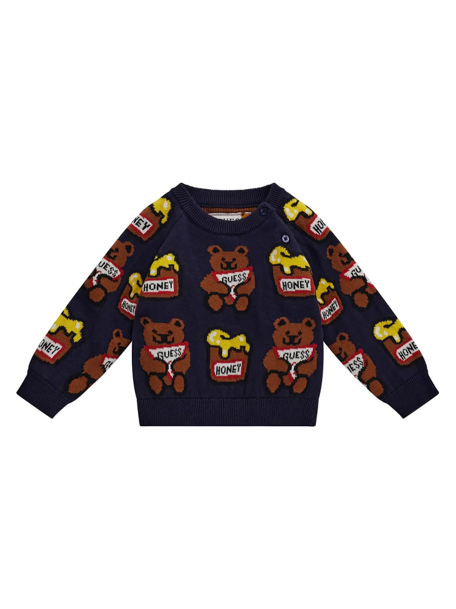 Girocollo manica lunga allover Teddy blu