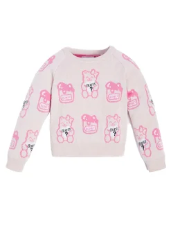 Girocollo manica lunga allover Teddy rosa