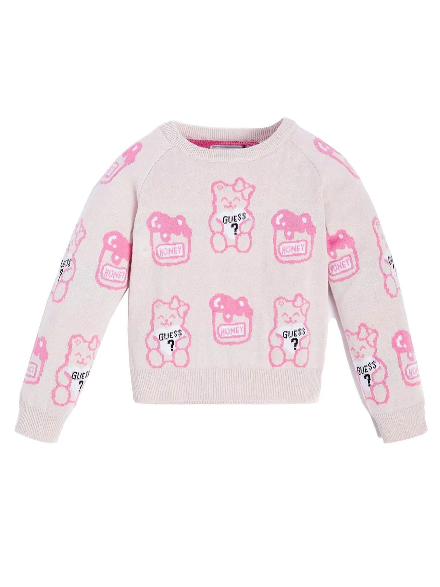 Girocollo manica lunga allover Teddy rosa