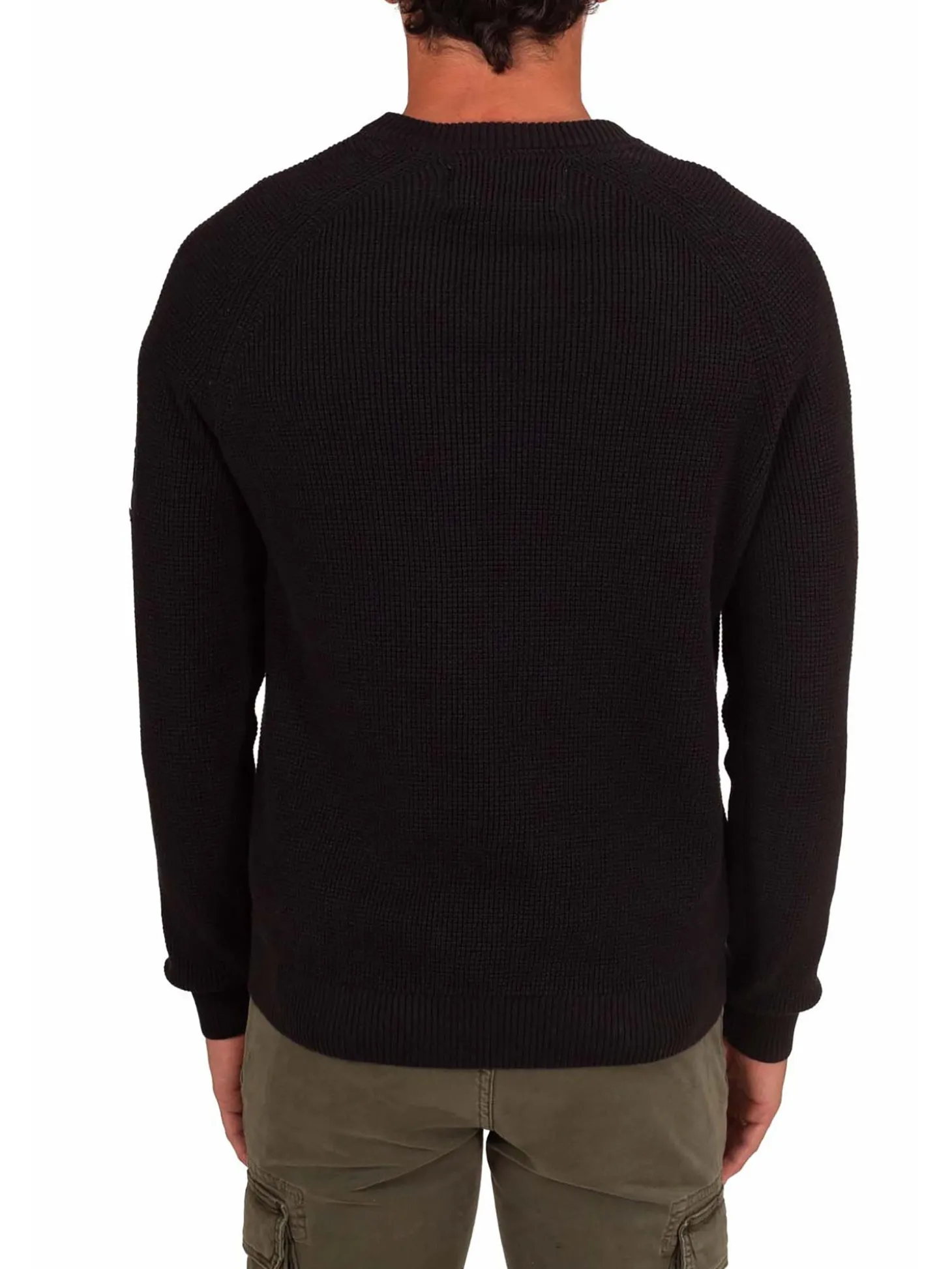 Girocollo manica lunga badge nero