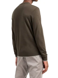 Girocollo manica lunga basic merinos verde