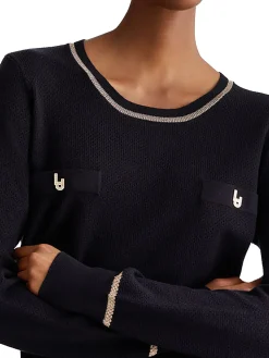 Girocollo manica lunga lana nero/oro