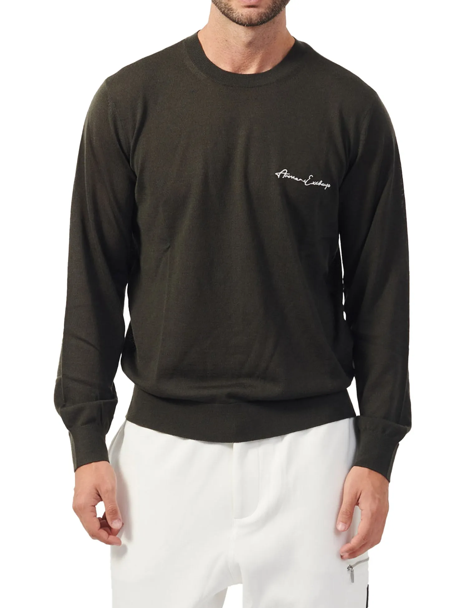 Girocollo manica lunga signature logo verde