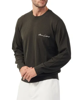 Girocollo manica lunga signature logo verde