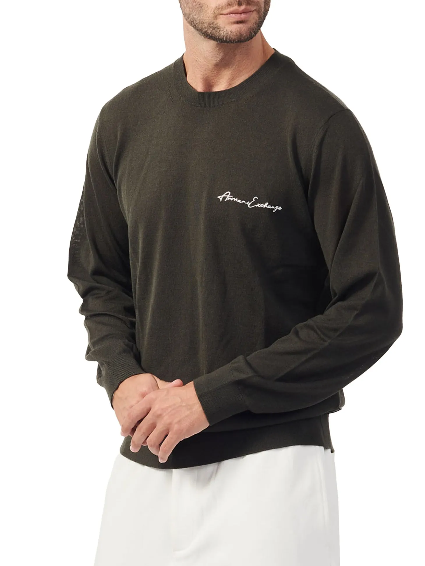 Girocollo manica lunga signature logo verde