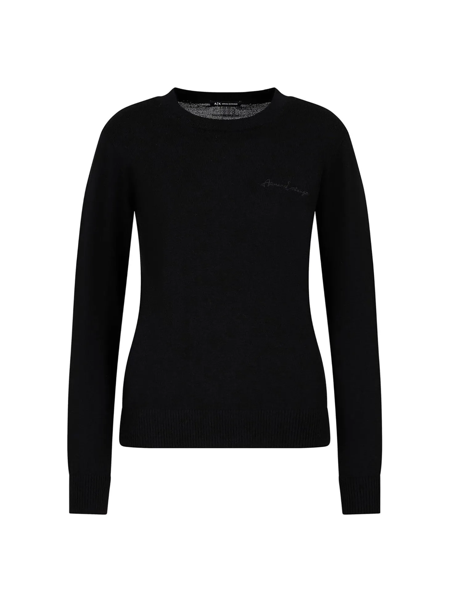 Girocollo manica lunga signature logo nero
