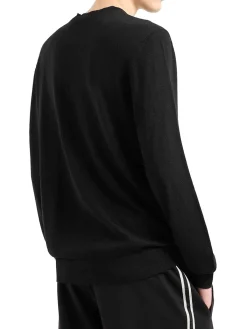 Girocollo manica lunga signature logo nero