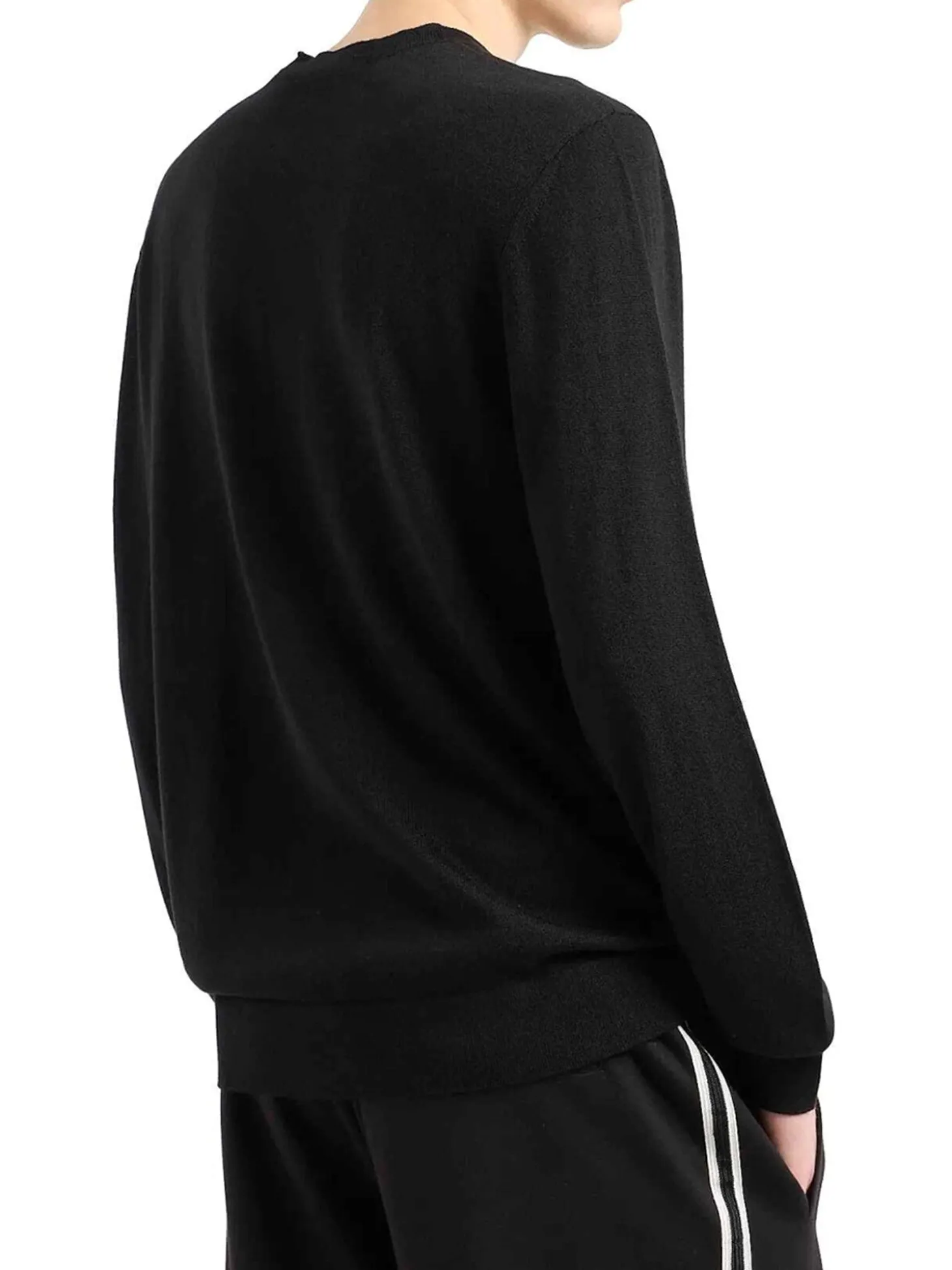 Girocollo manica lunga signature logo nero