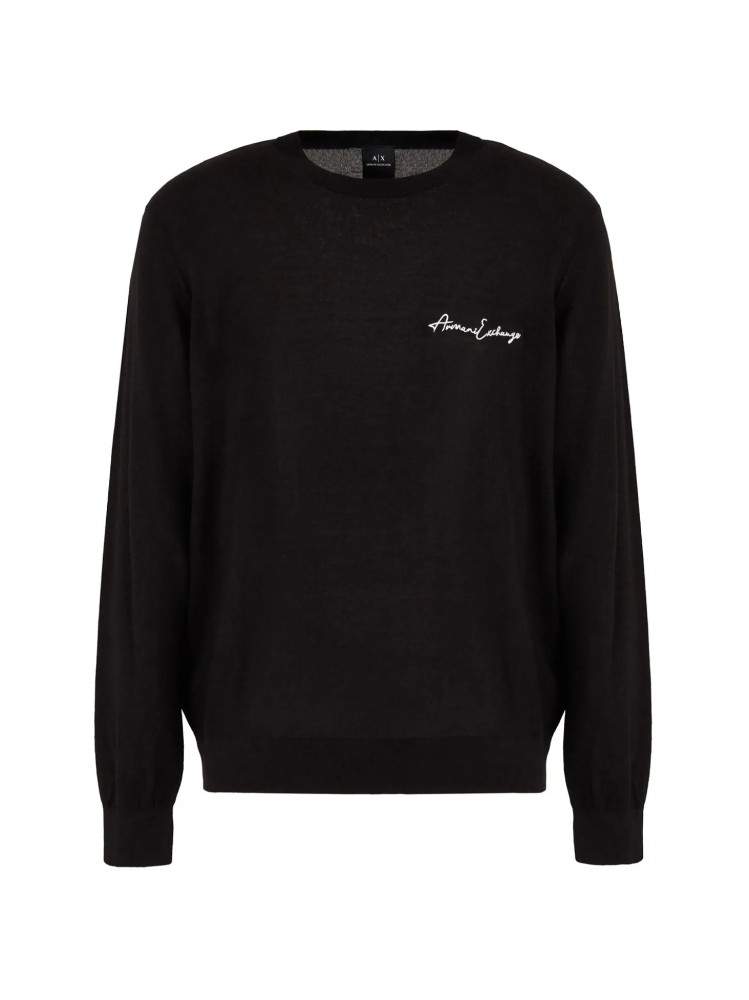Girocollo manica lunga signature logo nero