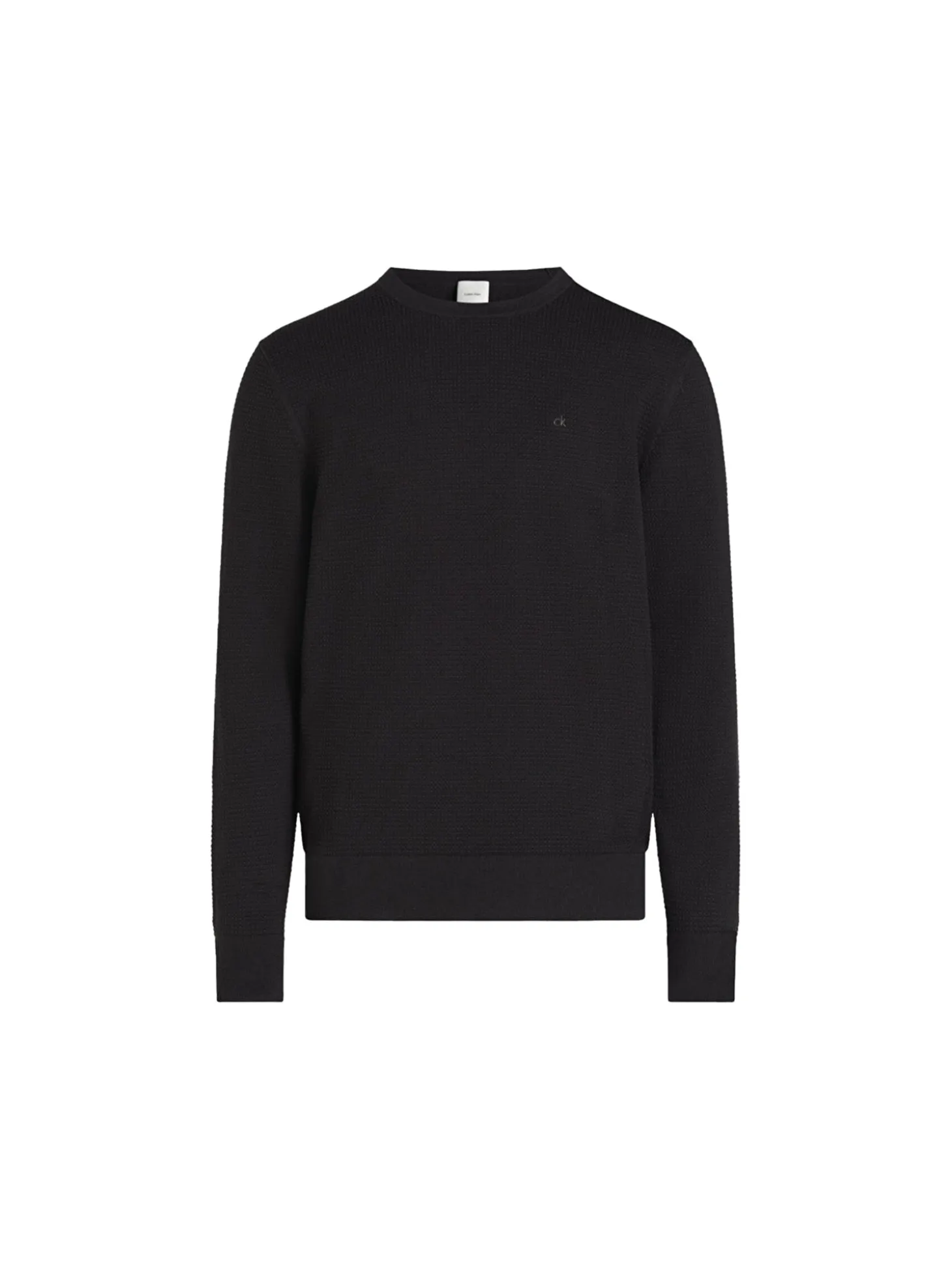 Girocollo manica lunga waffle texture nero