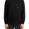 Girocollo manica lunga zip pocket nero