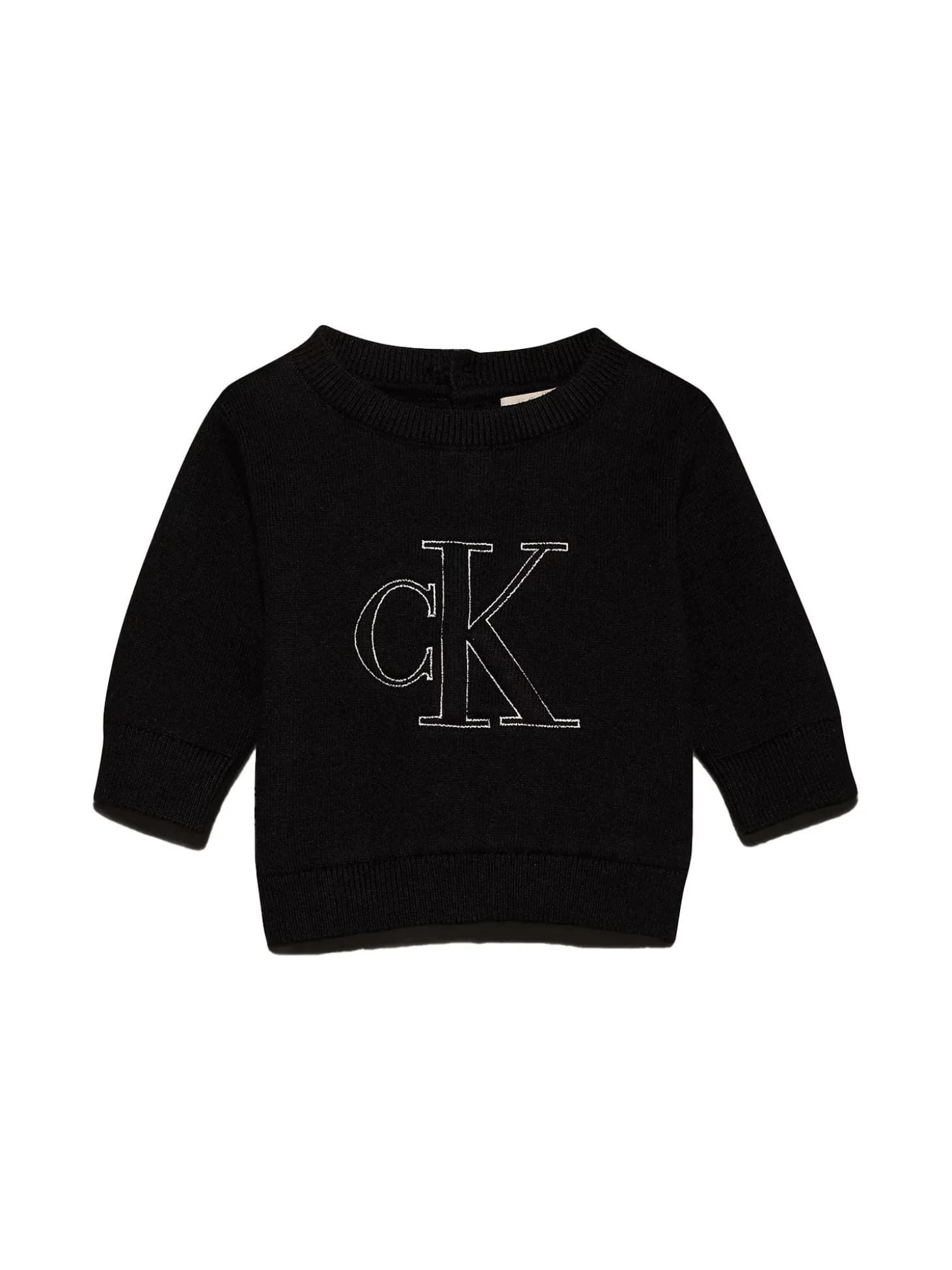 Girocollo monogram a contrasto nero