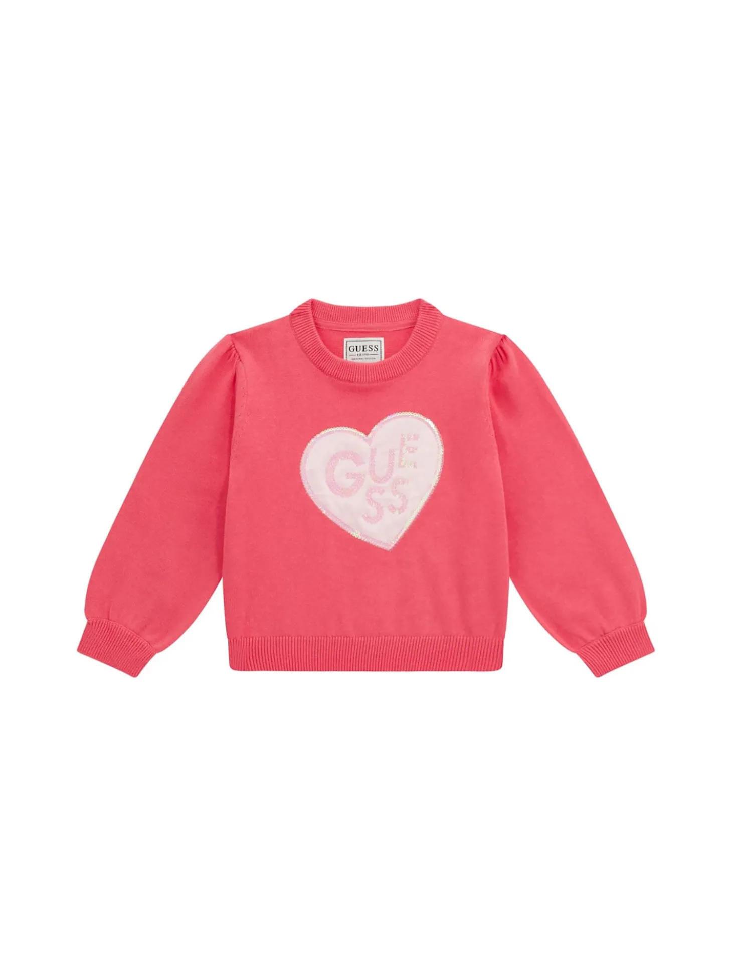 Girocollo neonata applicazione paillettes fucsia