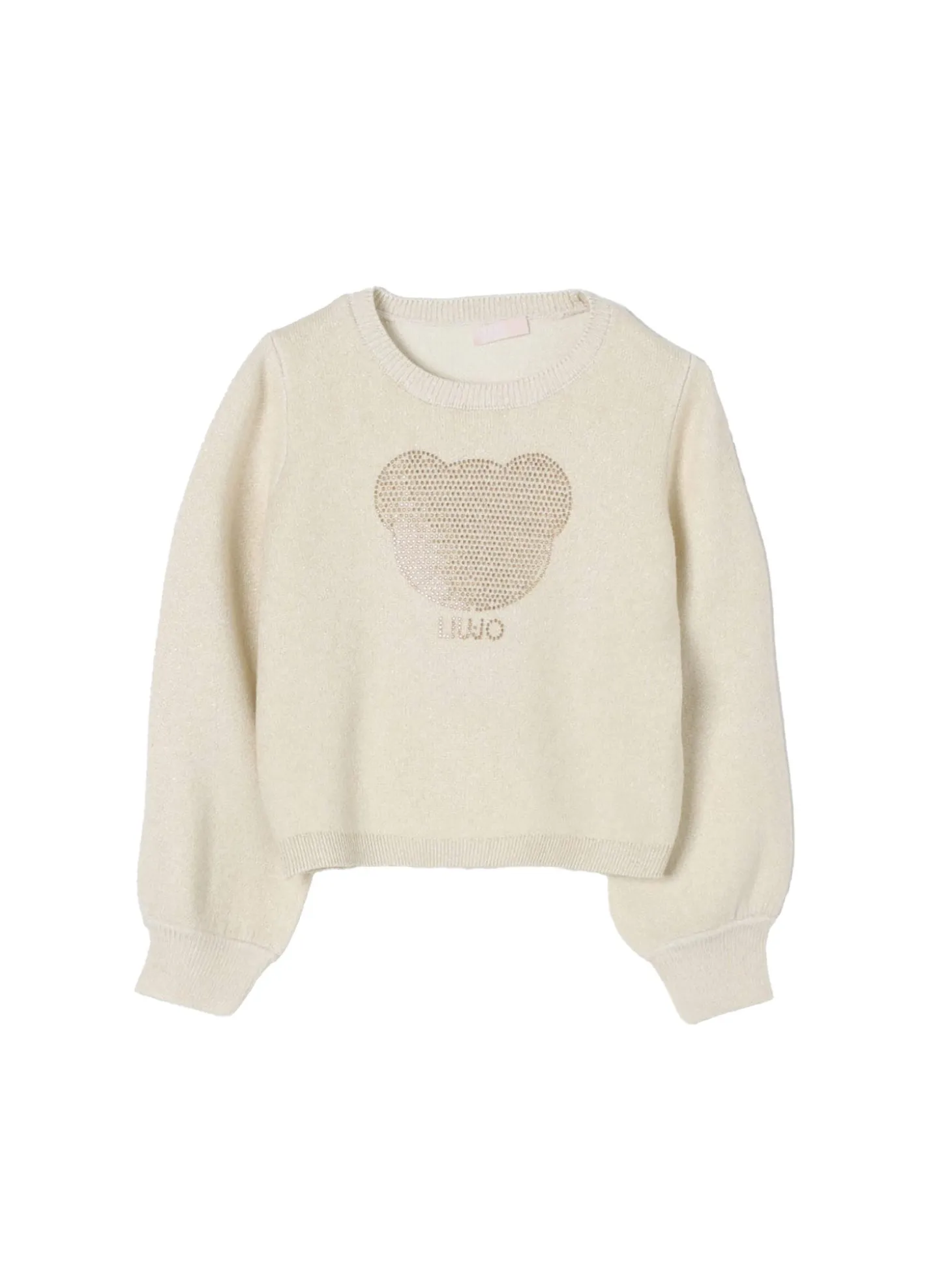 Girocollo teddy con borchiette burro/oro