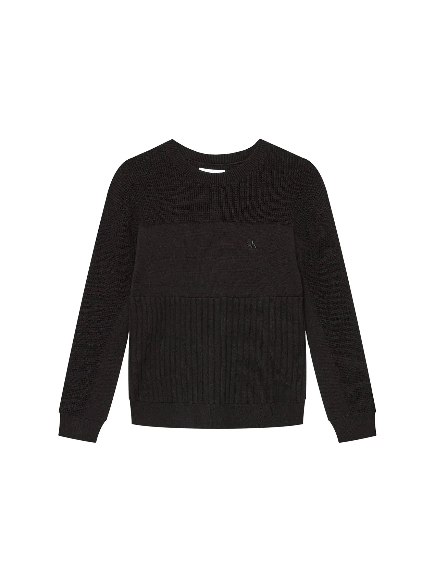 Girocollo teen 3 texture monogram nero