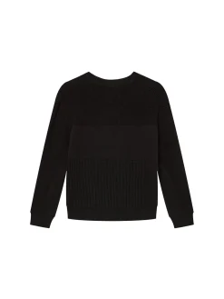 Girocollo teen 3 texture monogram nero