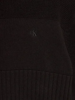 Girocollo teen 3 texture monogram nero