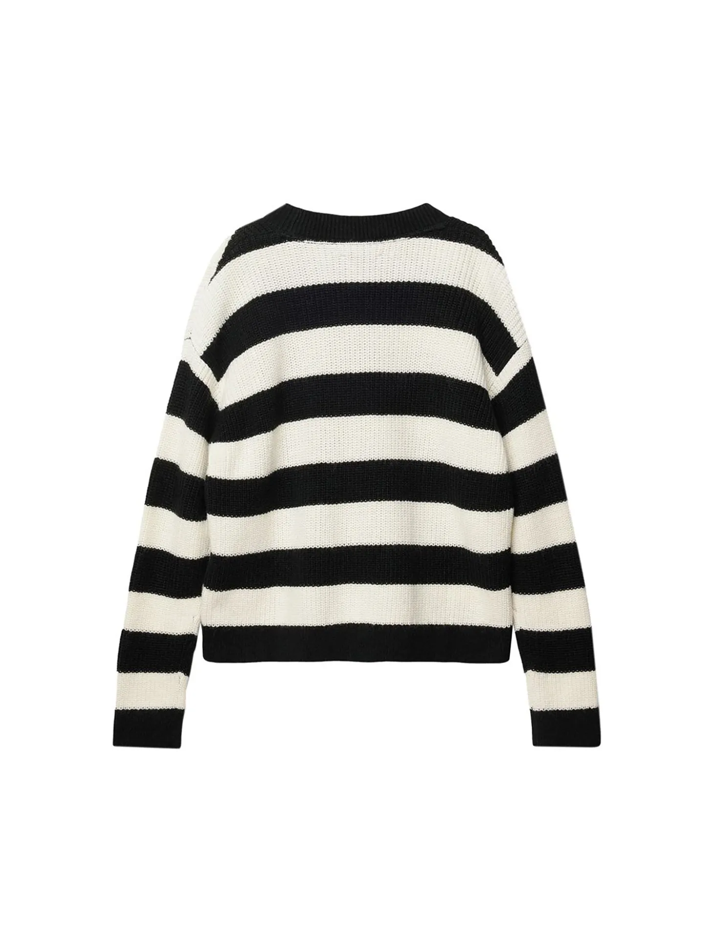 Girocollo teen a righe taglio relaxed nero/bianco