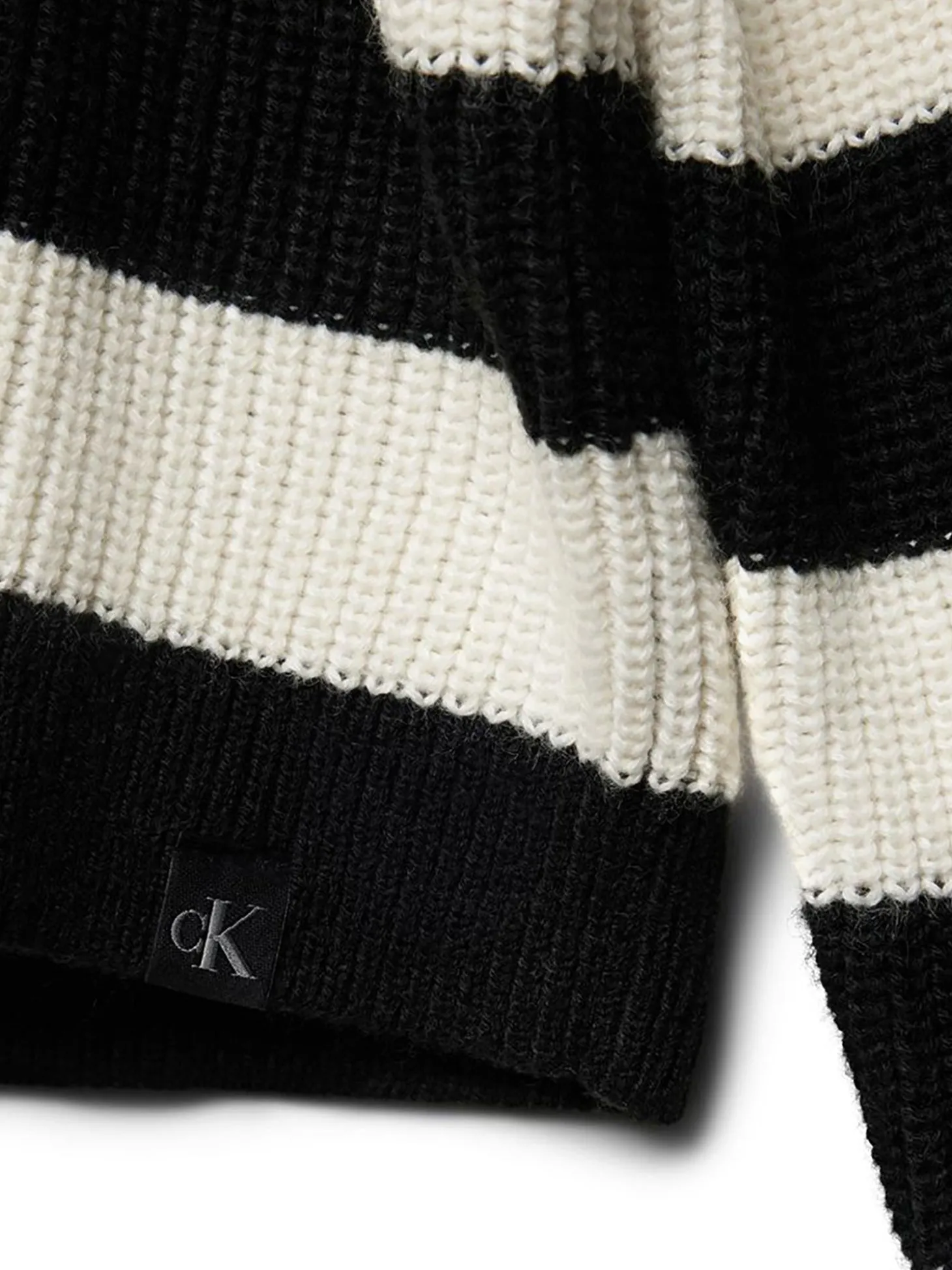 Girocollo teen a righe taglio relaxed nero/bianco