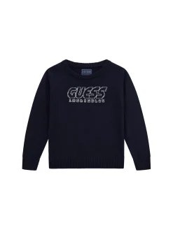 Girocolo neonato con logo blu