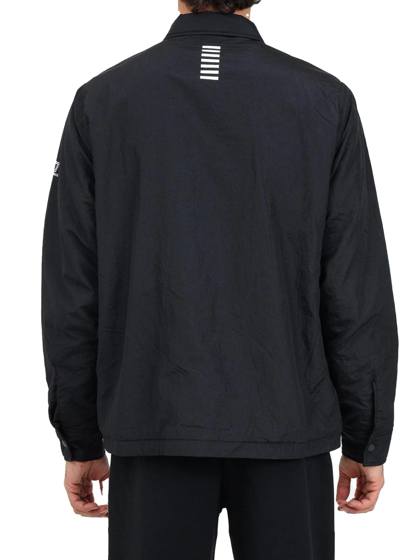 Giubbino con due tasconi e zip Crinkle nero